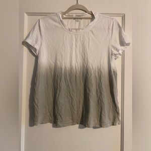 James Perse Women’s White Grey Ombre T-Shirt Size 3 Large